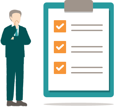 事業承継へ向けた自己診断票のイラスト